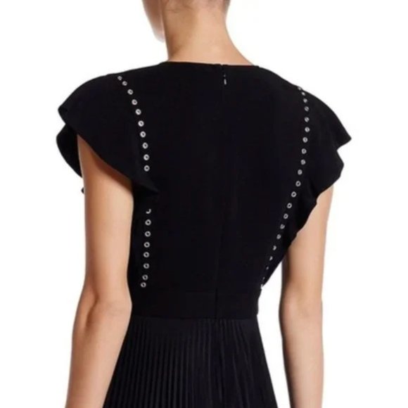 A.L.C. Mara Grommet Trim Pleated Maxi Dress - Size 0 - Picture 3 of 10